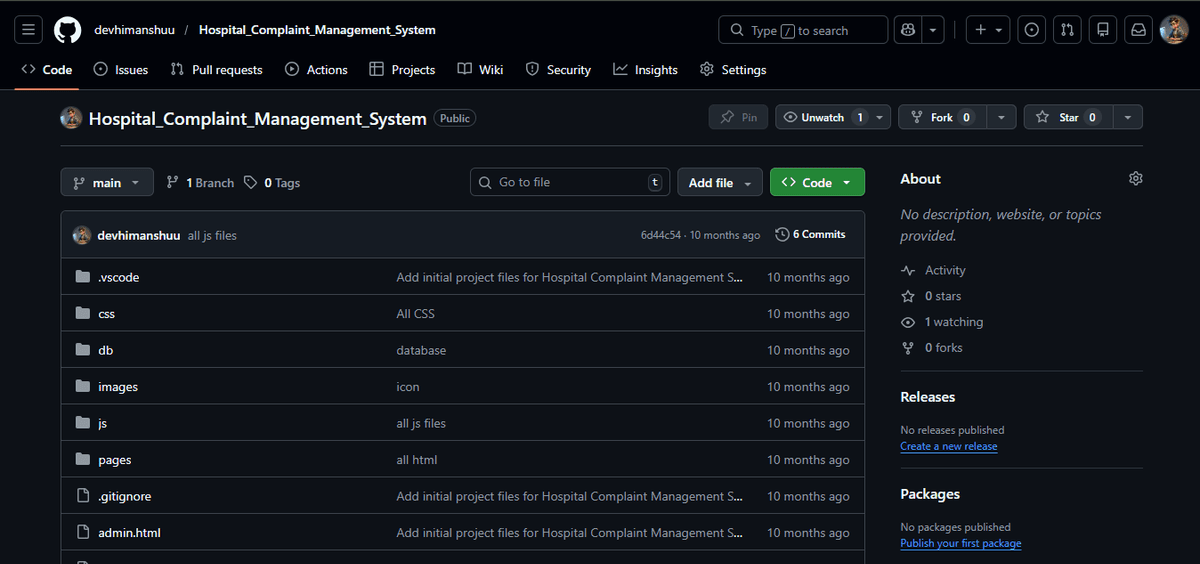 Hospital Complaint Management System